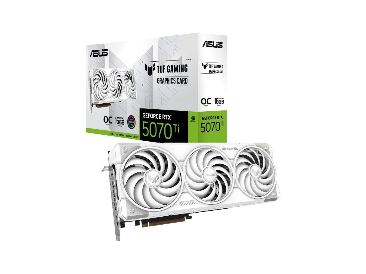 ASUS TUF Gaming white GeForce RTX 5070 Ti OC Edition 16GB GDDR7 TUF-RTX5070TI-O16G-WHITE-GAMING PCI-Express 5.0 DLSS 4.0 Graphics Card