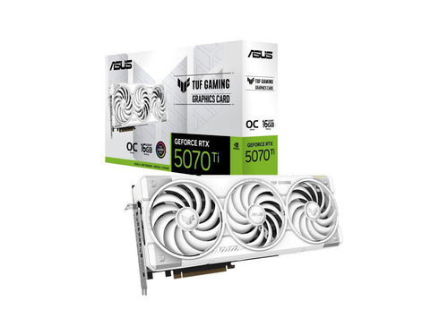 ASUS TUF Gaming white GeForce RTX 5070 Ti OC Edition 16GB GDDR7 TUF-RTX5070TI-O16G-WHITE-GAMING PCI-Express 5.0 DLSS 4.0 Graphics Card